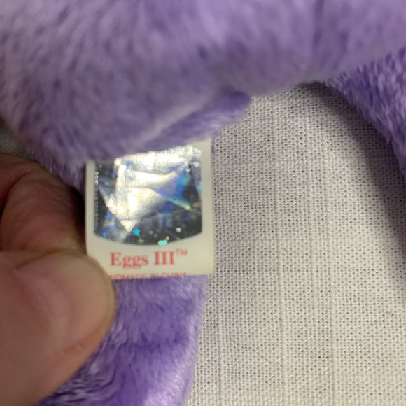 TY BEANIE BABY | “Eggs III” the Purple Easter Bear with tag - Picture 6 of 10